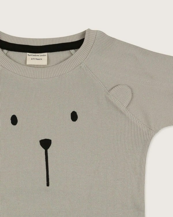 organic cotton Grey Bear Face Print Top - image 2