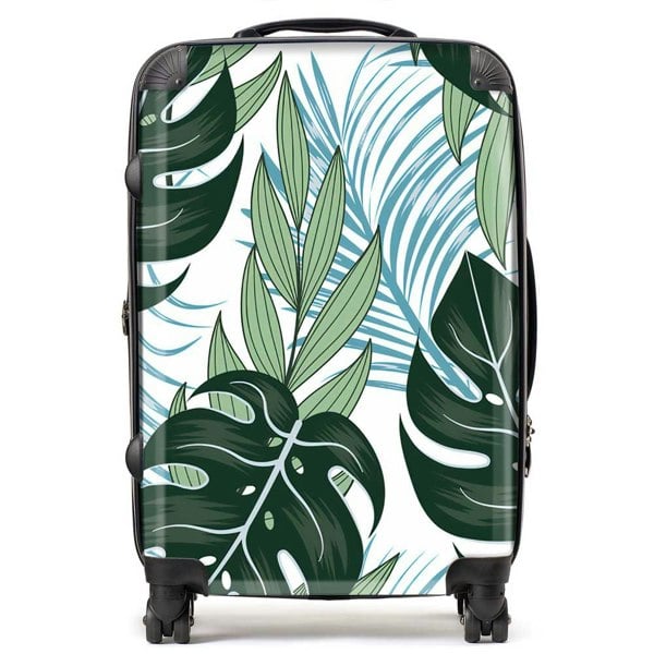 Warren Reed Tropical Pattern With Bright Plants And Flowers Suitcase