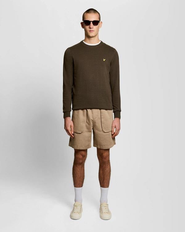 Lyle & Scott Cotton Crew Neck Mens Jumper - Y176 Ebony | CHO | Designer Mens Crew Neck Jumpers