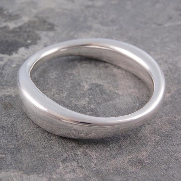 Silver Tapered Bangle Bracelet for Women