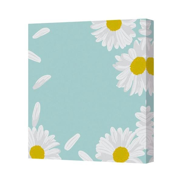 Benjamin Tate Design Contemporary Daisy Canvas Print On Light Blue Background Gallery Wrapped