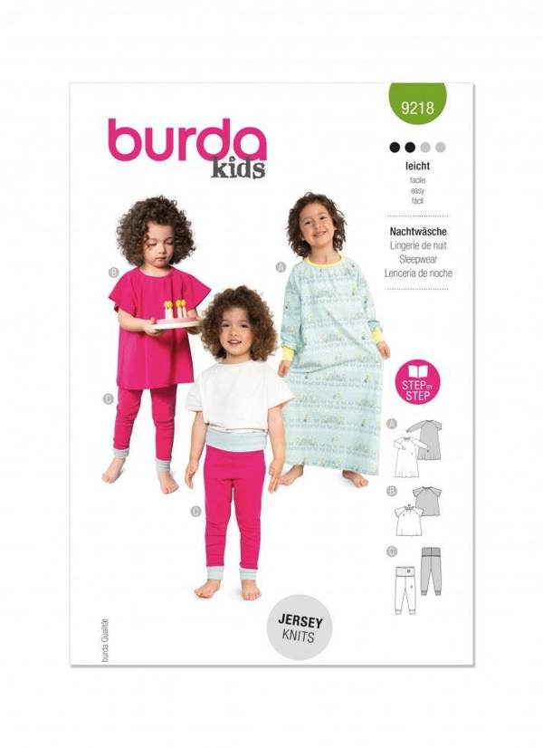 Burda Sewing Pattern 9218 Pyjamas For Kids, 4-11 (104-146) - Easy