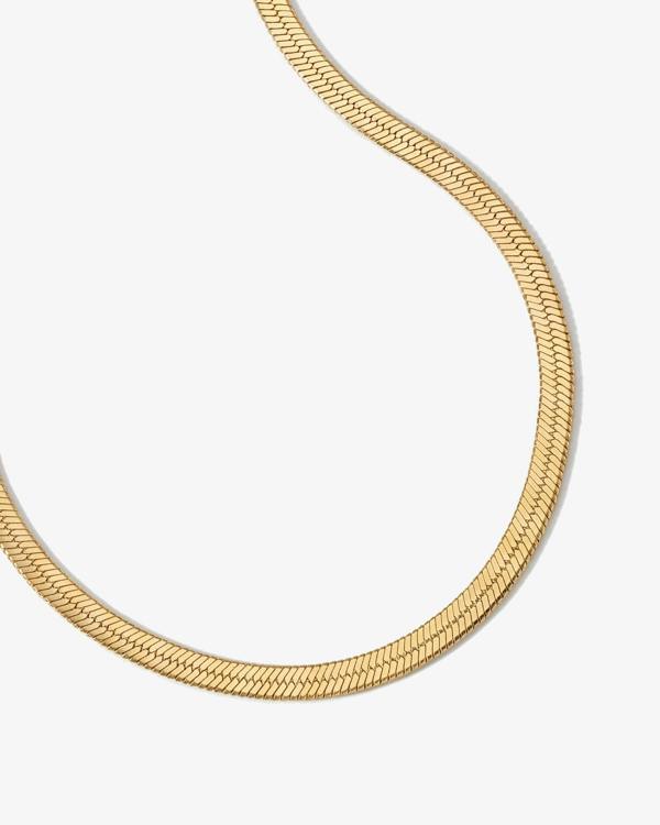 Elk & Bloom Flat Herringbone Chain 14K Gold Choker Necklace