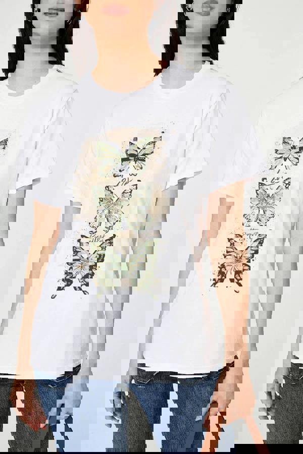 Green | Butterfly Printed Short Sleeve T-Shirt