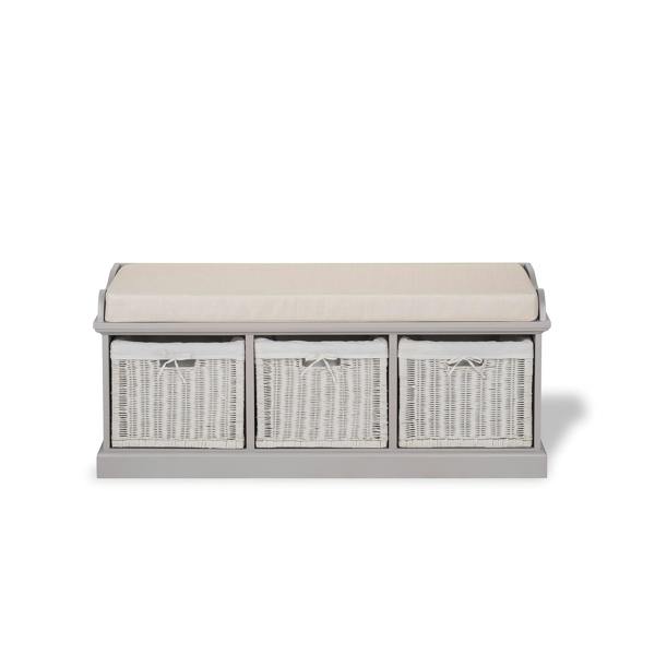 Statement Furniture Tetbury Large Hallway Set with Storage Baskets and Cushion Seat