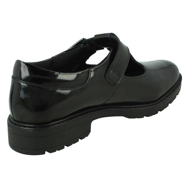 Clarks Girls Clarks Faux Buckle T-Bar School Shoes Loxham Bar Y