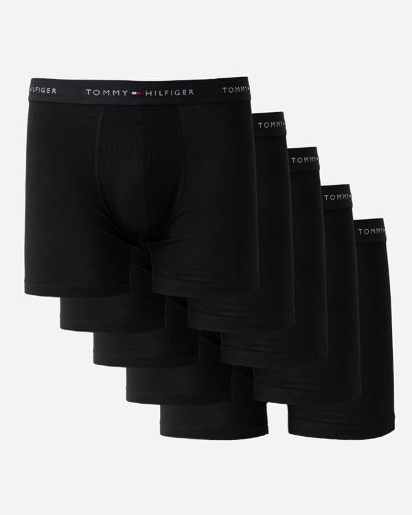 Tommy Hilfiger 5-Pack Logo Waistband Mens Boxer Briefs in Black