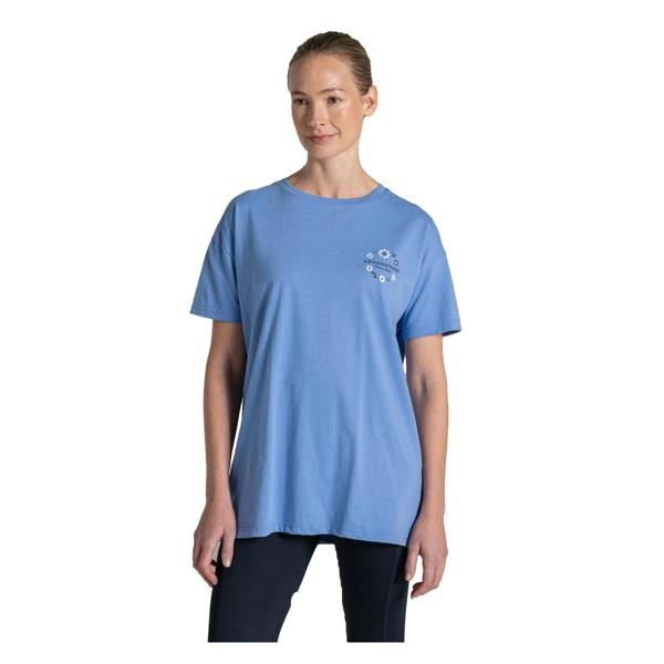 Craghoppers Womens/Ladies Yago Sea Floral Back Print Short-Sleeved T-Shirt - Vinca Blue - 