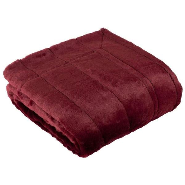 Riva Home Empress Faux Fur Throw - Ruby