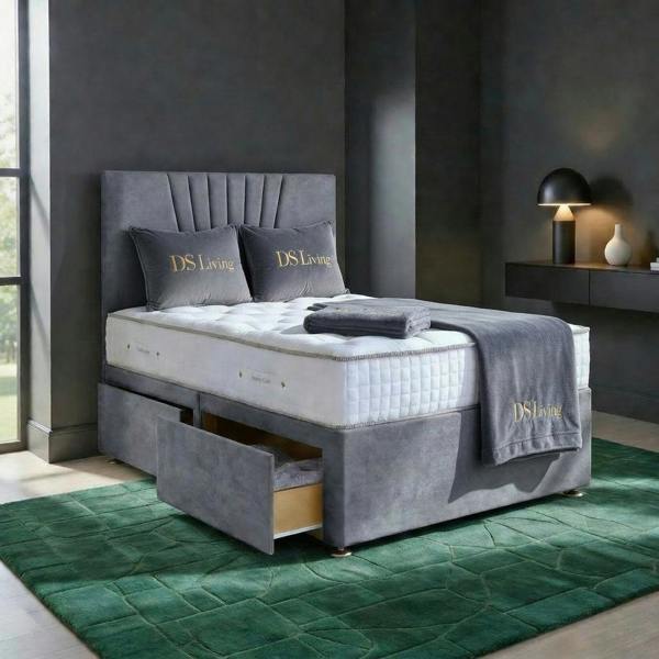 Elysian Silver Single Two Drawer Divan Bed