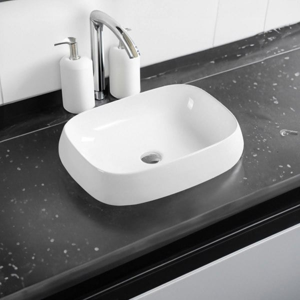 Limoge 7819 Ceramic Domed Oblong Countertop Basin