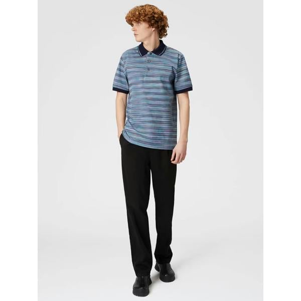 Missoni Striped Slub Polo Shirt   in  Multicoloured