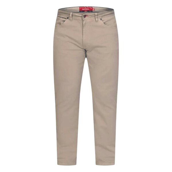 Duke Mens Kelvin D555 Stretch Tapered Chinos - Stone - Stone - 98% Cotton/2% Elastane