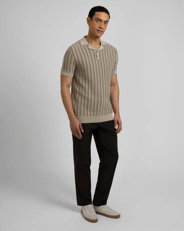 Steel & Jelly Bow - Stripe Knitted Polo Shirt