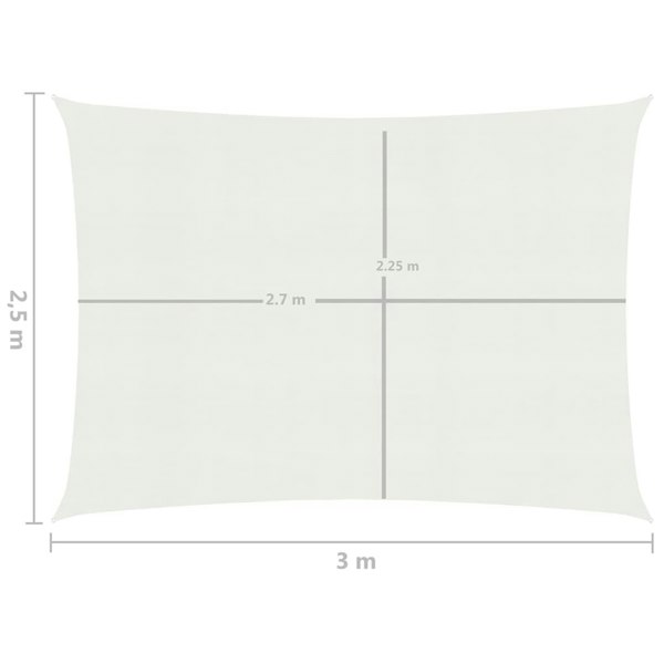Berkfield Sunshade Sail 160 g/m�__ White 2.5x3 m HDPE