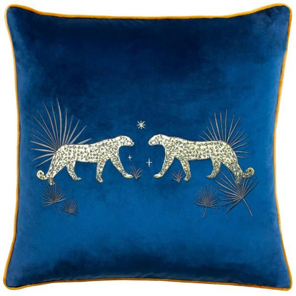 Wylder Dusk Leopard Cushion Cover - Navy