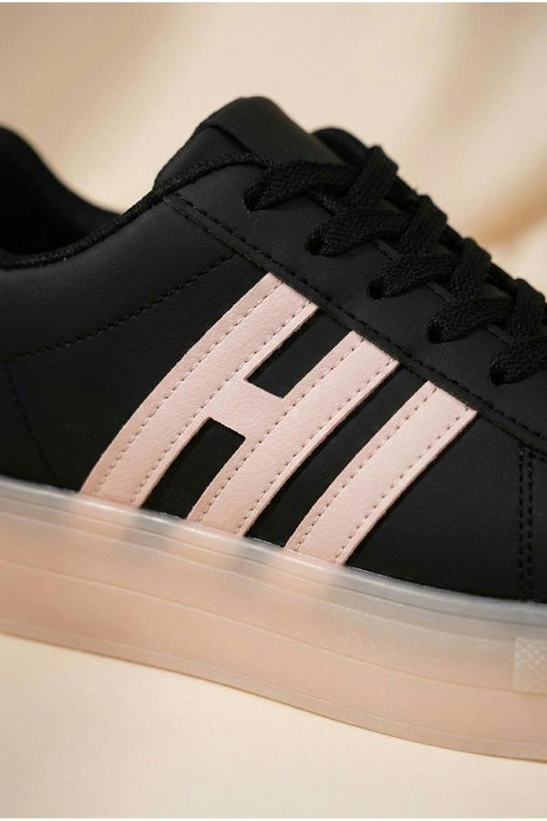 Ines Low Top Platform Sneakers | colour:BLACK