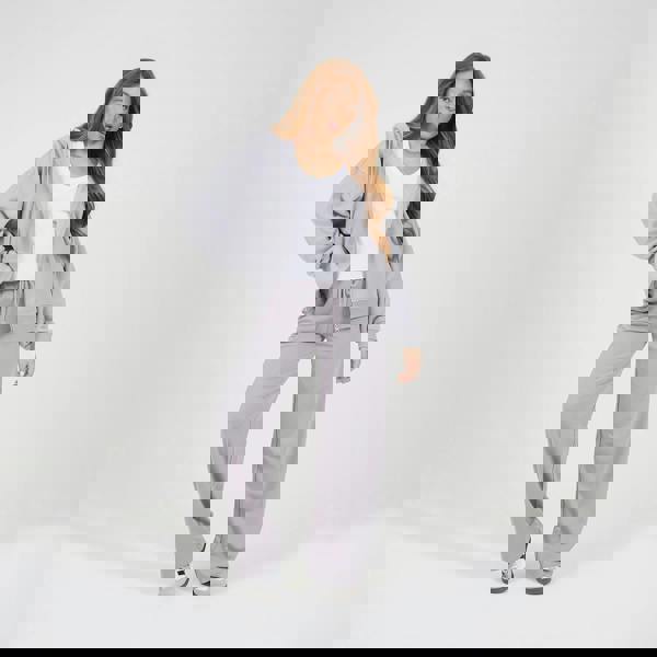 Brave Soul Light Grey Zip Through Polar Fleece Hoodie - Light Grey Image 3