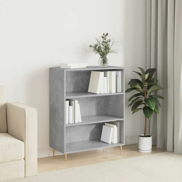 Berkfield Bookcase Concrete Grey 69.5x32.5x90 cm Engineered Wood
