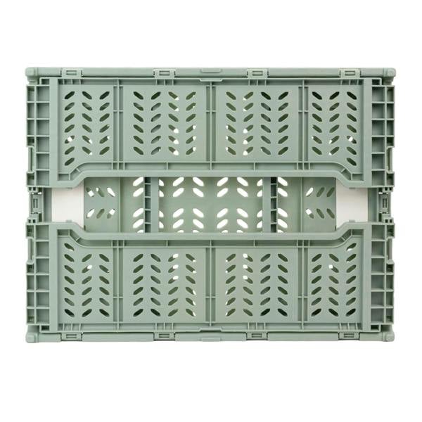 JVL STACKIT - Plastic Foldable Storage Crate -14.5L - Green