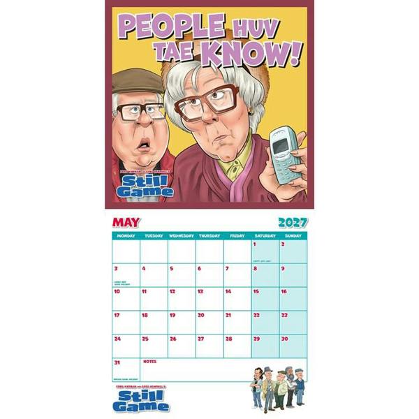 Still Game Calendar 2027, Wall Calendars, Month To View, Entertainment, Gift