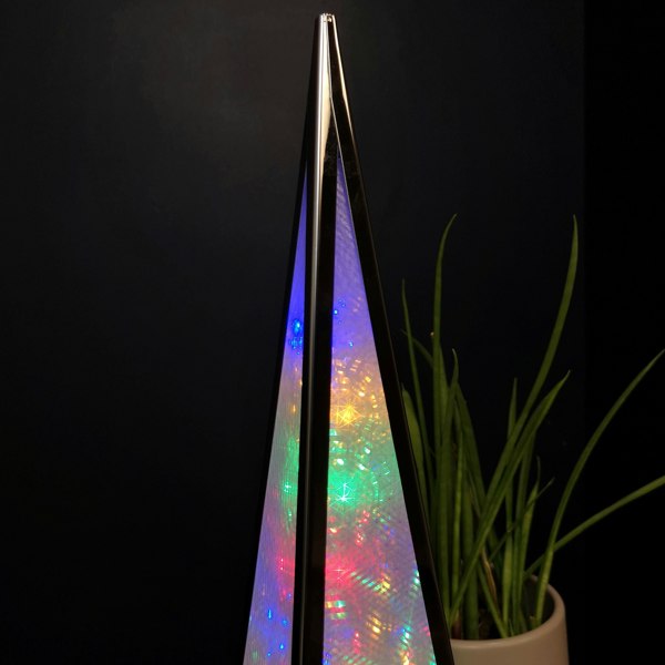 Samuel Alexander Premier Christmas 45cm Holographic Pyramid with Multi Colour LED Lights