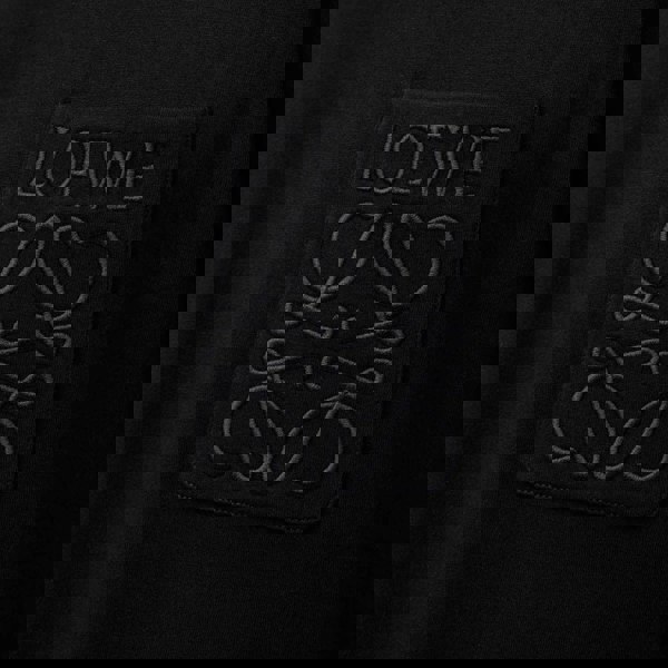 Loewe Tonal Logo Relaxed Fit Black Pocket T-Shirt