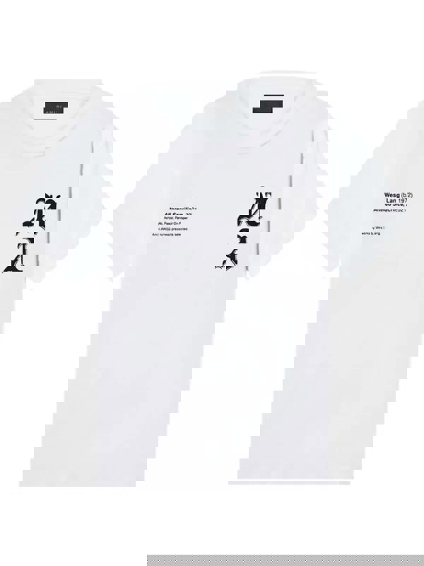 AMIRI X WES LANG CHECKER SKULL TEE WHITE