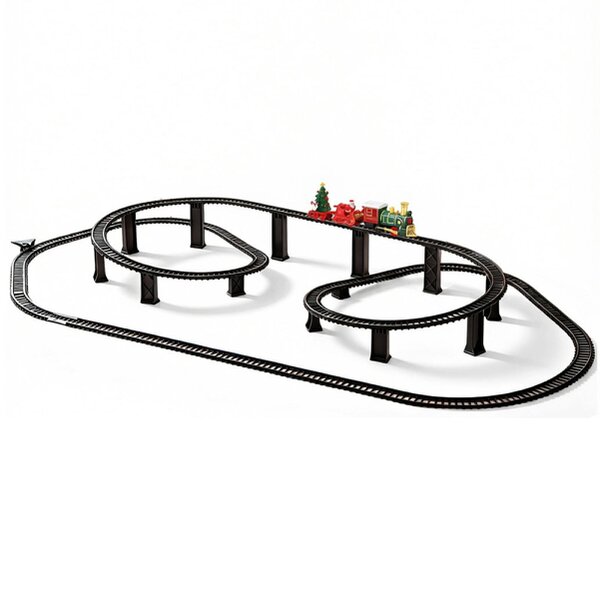 deAO Toys deAO Christmas Train Playset with Track, Music & Lights Festive Electric Locomotive Toy with Santa & Tree Carriages
