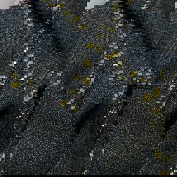 Herve Leger luxurious form fitting dress in a shimmering gunmetal tone