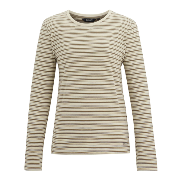 Regatta Womens Federica Stripe Long-Sleeved T-Shirt - Light Vanilla/Mocha