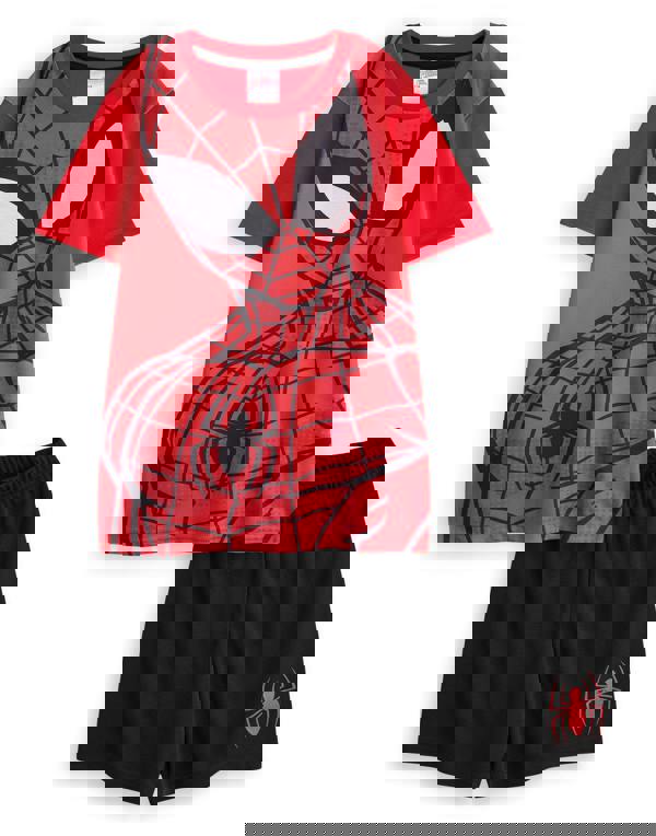 Marvel Boys Red Character Face Short Sleeve Short Leg Pyjama Set