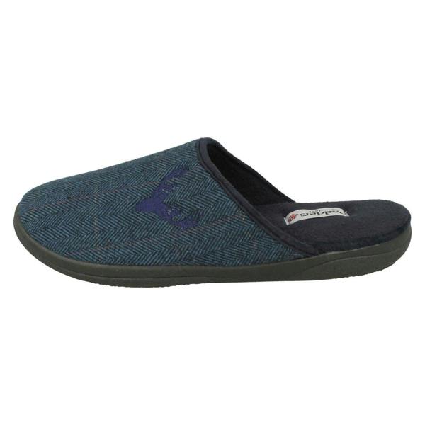 Padders Mens Padders Stag Detailed Mule Slippers Stag