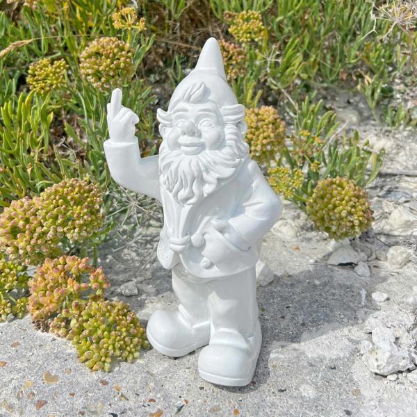 Stoobz White Middle Finger F**k You Garden Gnome 20cm