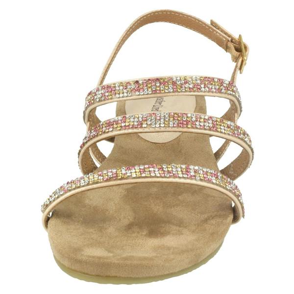 Leather Collection Ladies Leather Collection Diamante Slingback Sandals