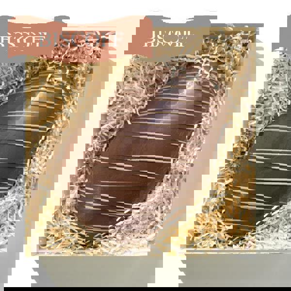 CHOC ON CHOC Giant Biscoff and Candyfloss Easter Egg Half