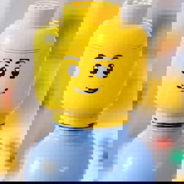 LEGO Head Water Bottle 0.4L Kids School Drink Flask H25cm Light Blue