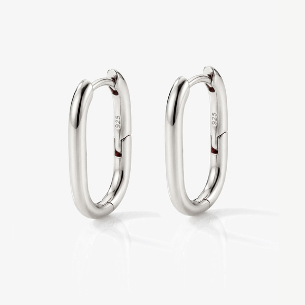 MUCHV Small Oval Hoop Earrings