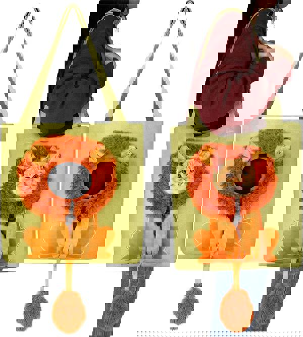 Anywags Anypet Cat Handbag 40cm Light Gray 3D Lion Soft Collar Pets Carrier Luggage Small Dog Travel Tote Bag With Pet Canvas