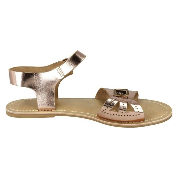 Leather Collection Ladies Leather Collection Flat Buckle Sandals