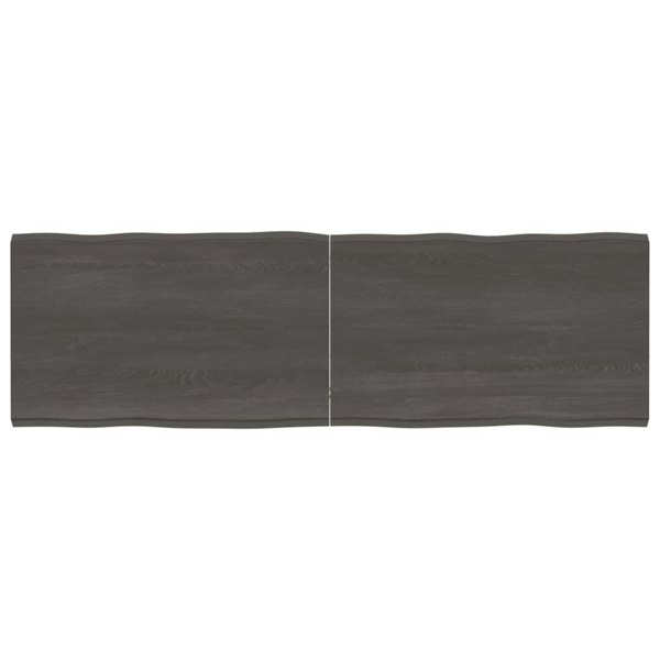 Berkfield Table Top Dark Grey 160x50x4 cm Treated Solid Wood Oak Live Edge