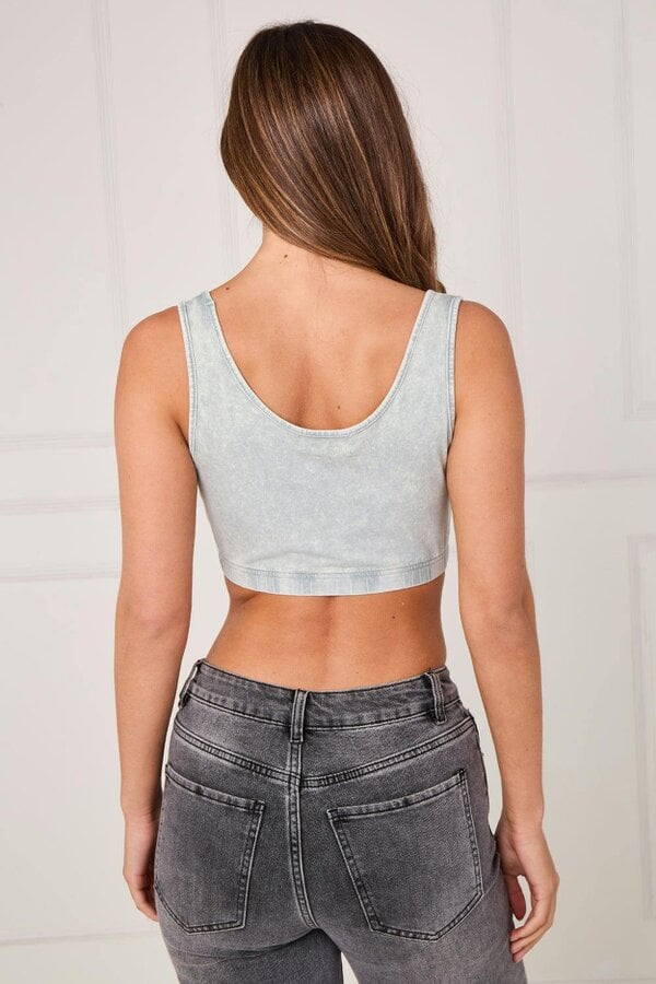 Ribbed Scoop Neck Crop Top