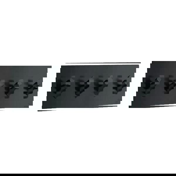 Black stainless steel quadruple towel hook