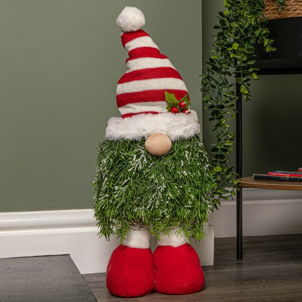Samuel Alexander 76cm Red and White Christmas Tree Standing Gonk with Striped Hat and Extendable Legs