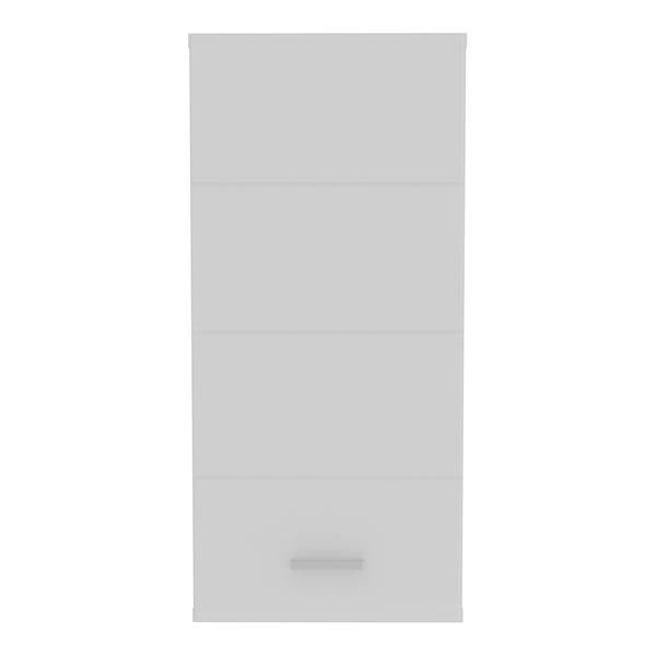 Furniture To Go Ice Cave Hanging Storage Cupboard with 1 Door & Silver Handle in White with White Gloss Door