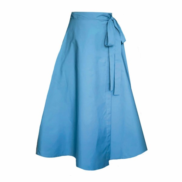 Frock Tales Meyer Wrap Midi Skirt With Pockets - Wedgwood Blue