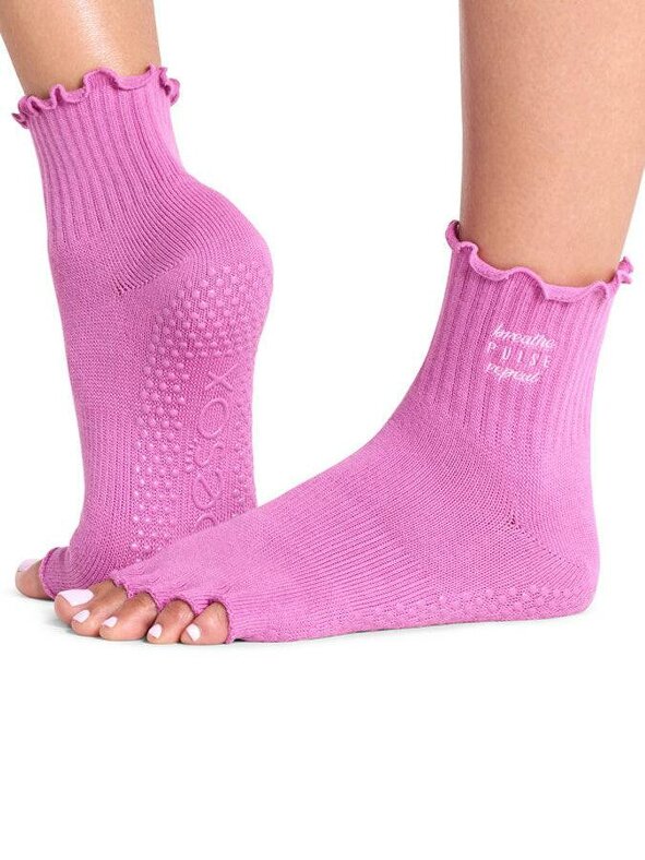 ToeSox Melody Half Toe Yoga Socks - Azalea Mantra