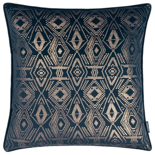 Paoletti Tayanna Velvet Metallic Cushion Cover - Navy