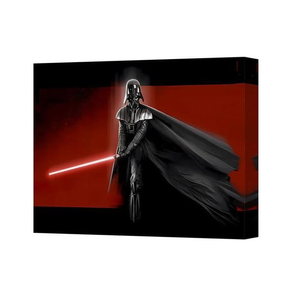 Benjamin Tate Design Darth Vader Star Wars Canvas Wall Art Print With Red Lightsaber