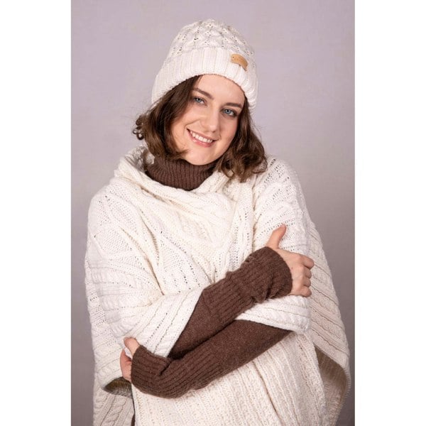 Aran Cable Shawl Neck Cape Aran Cable Shawl Neck Cape | Traditional Design | Cozy Knit